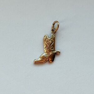10k Vintage Gold Cowboy Boot Charm / Pendant